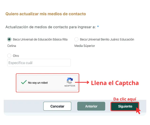 pantalla para ingresar datos generales de la llave mx