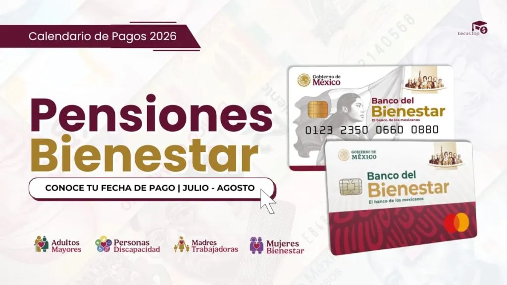 Calendario de Pagos de las Pensiones Bienestar 2026 BIMESTRE JULIO-AGOSTO